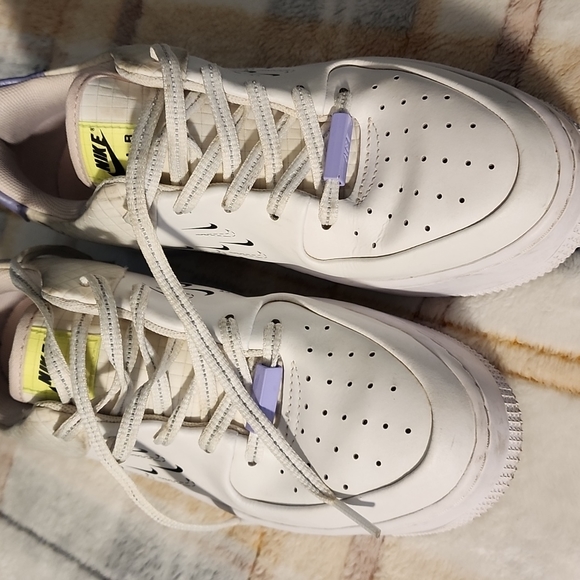 Nike Shoes - Nike Air Force 1 Sage in White, Purple and Volt